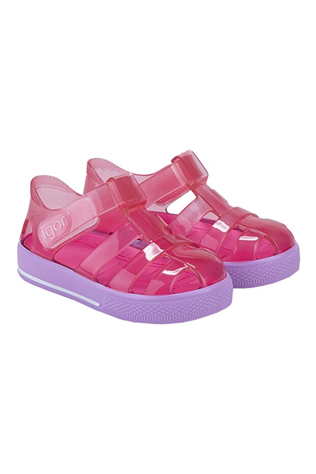 Star Bicolor Fuchsia/lilac Girl's Sandals
