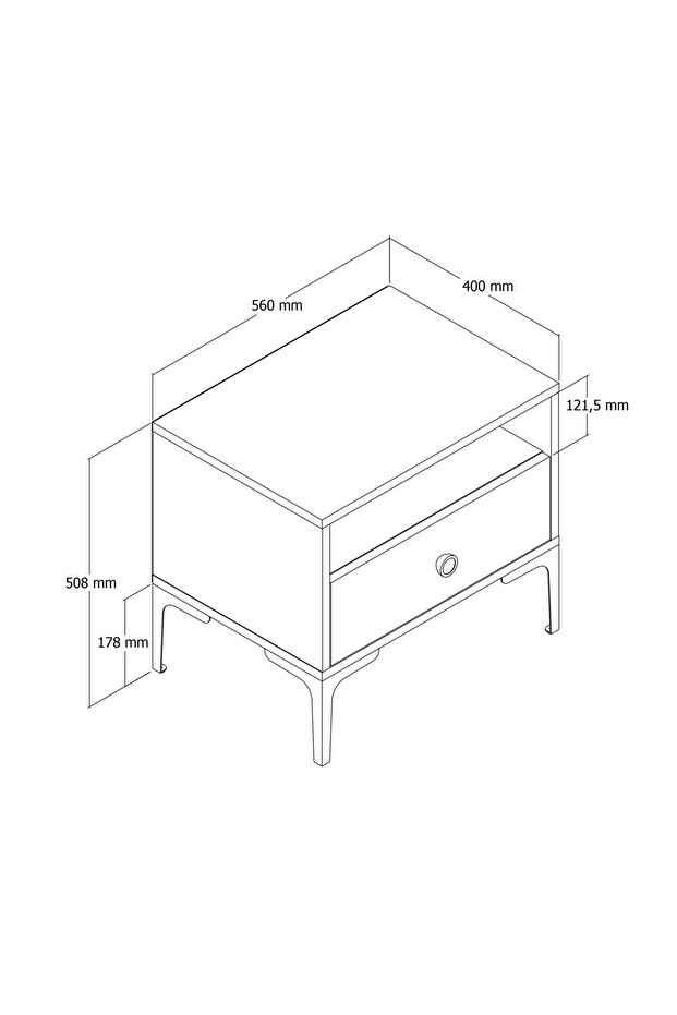 Variant Lizbon Komodin - Beyaz - 4