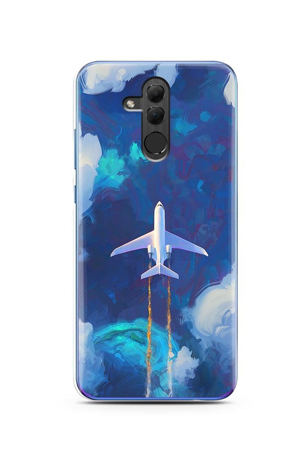 Super Transparent Phone Case with Sky and Airplane Design Compatible with Honor 20 Lite