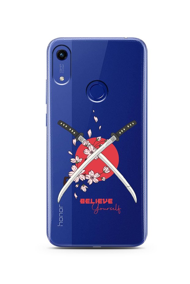 حافظة هاتف شفافة للغاية بتصميم سيف ساكورا لهاتف Honor 8a