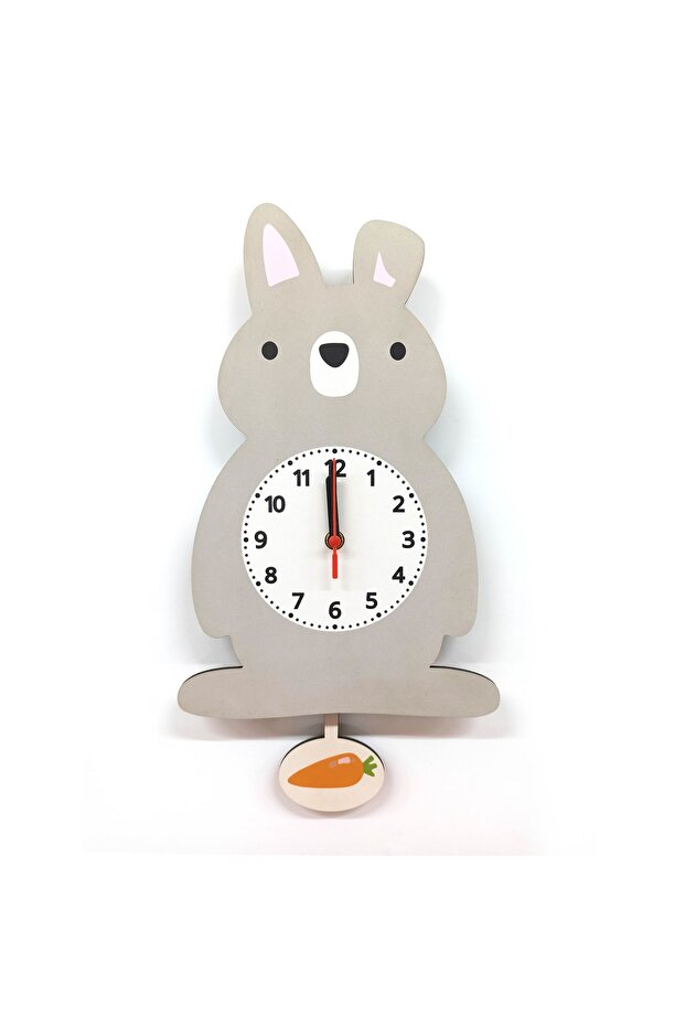 ساعة حائط لغرفة الأطفال بتصميم أرنب البندول المتأرجح - 2