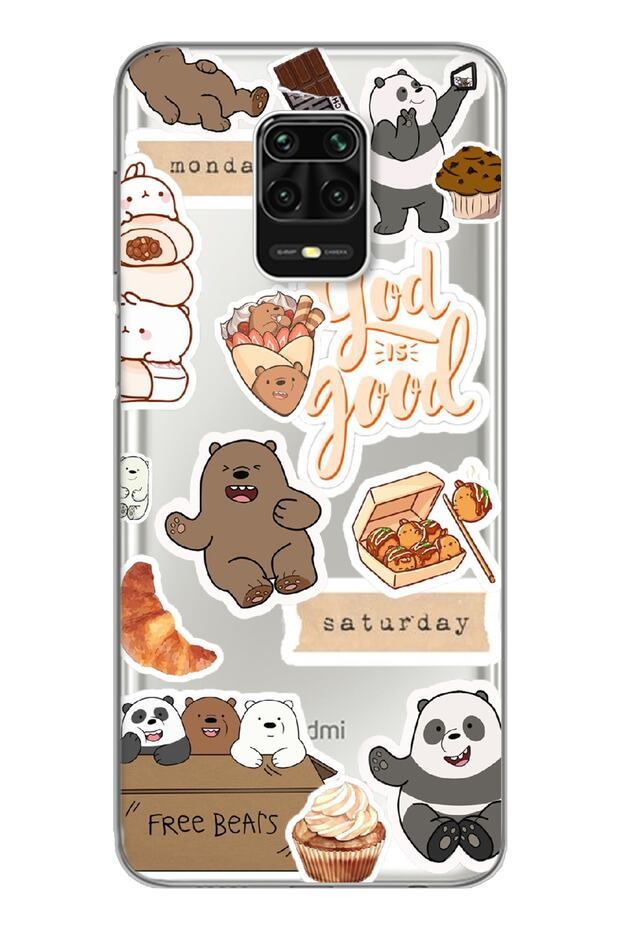 Redmi Note 9 Pro Super Transparent Phone Case with Sun Moon Design
