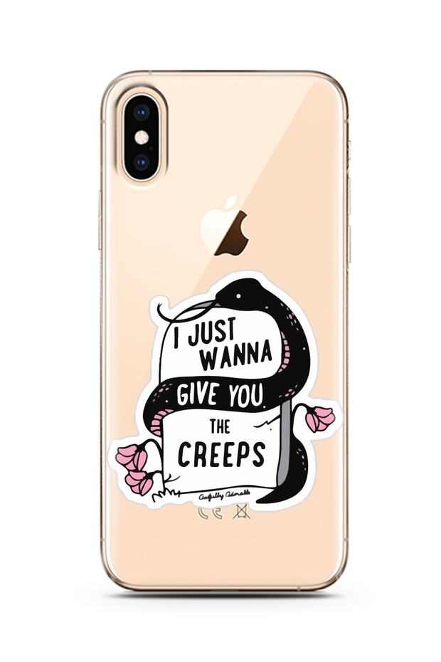 Super Transparent Phone Case with iPhone X/Xs Tombstone Design