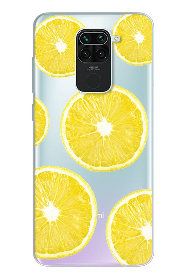 حافظة هاتف شفافة للغاية بتصميم ليمون لهاتف Redmi Note 9