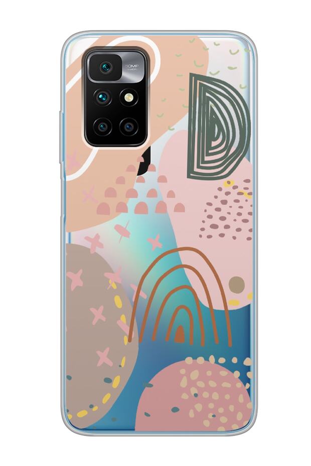 Redmi 10 2022 Super Transparent Phone Case with Brush Stains Design