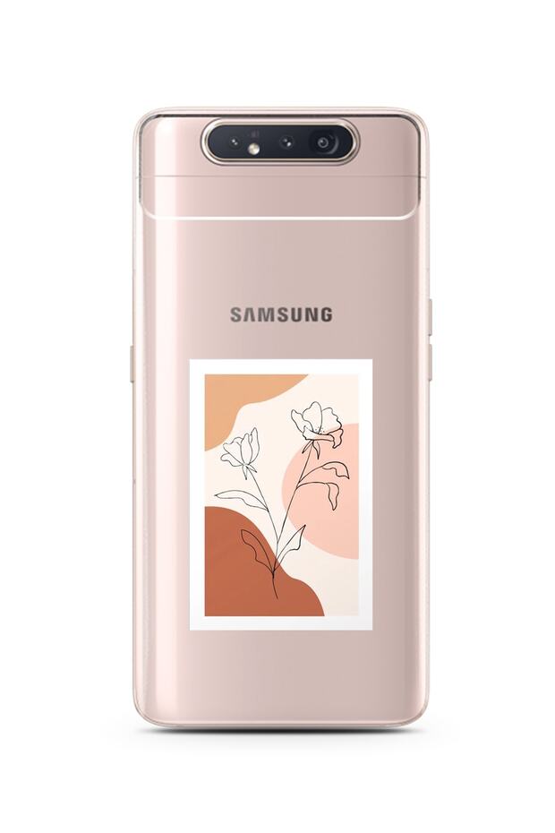 Super Transparent Phone Case for Samsung A80 Nude Rose Design