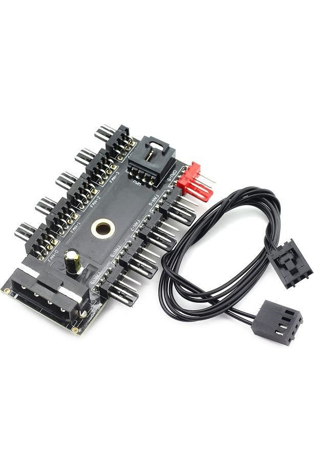 10 Port Fan Çoklayıcı 10lu Fan Kontrol Pwm 12v 4 Pin Fan Denetleyici Molex Ide - 5