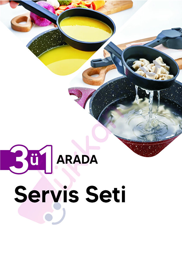 3-in-1 Serving Set - Ladle Colander Spoon 3-in-1 Serving Set Resistant to 220 Degrees Kp-132