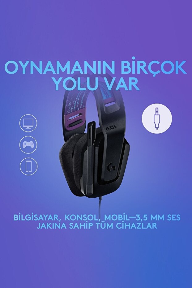 G G335 Kablolu Oyuncu Kulaklığı - Siyah - 3