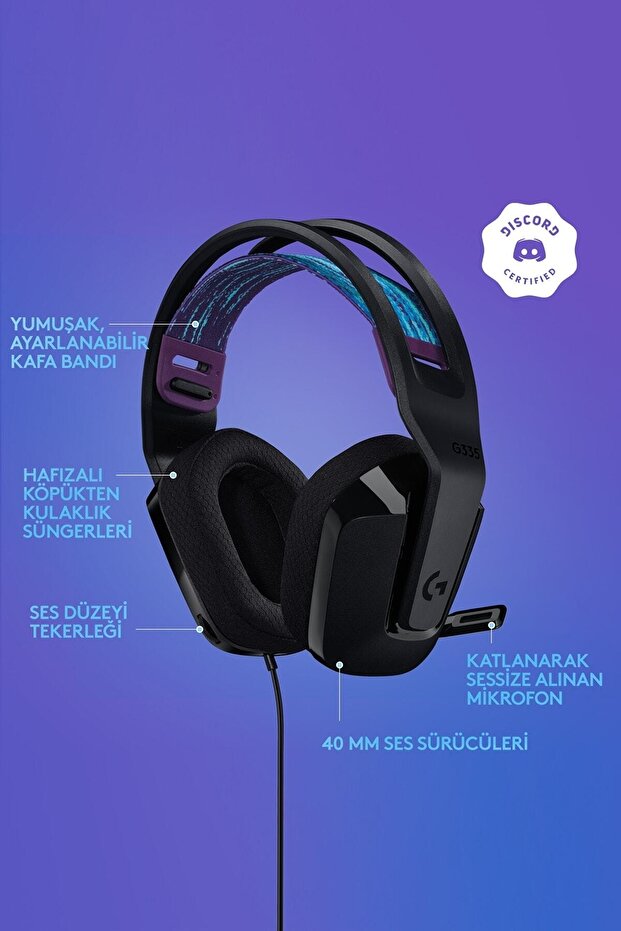 سماعة الألعاب السلكية G G335 - أسود - 6