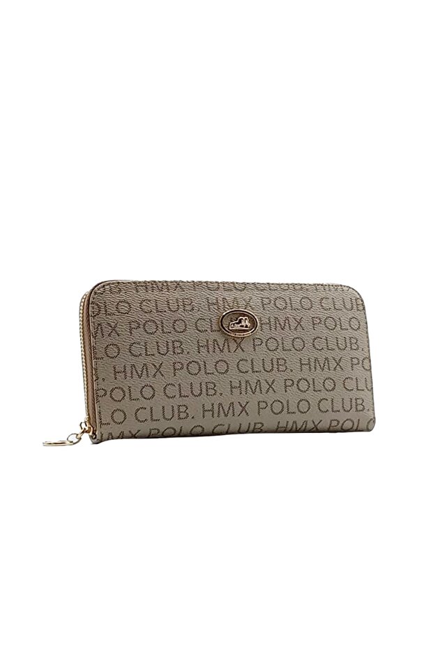 Women's Wallet Compartment Zippered Large Size Written Crest