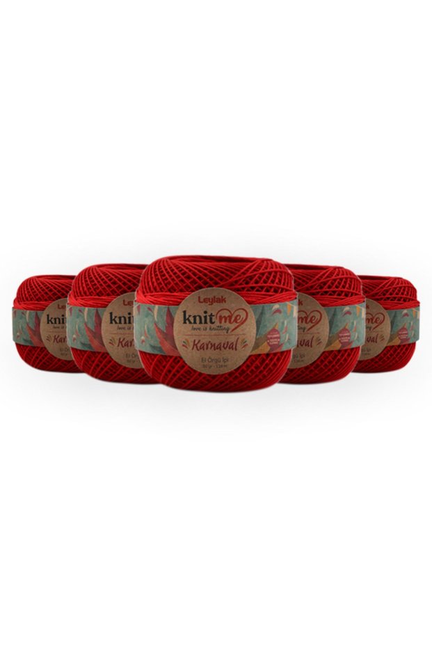Karnaval 50 Gr Pack of 5 Durable Anti-Pilling Fade-Free Polyestser Hand Knitting Yarn Taka Yarn (1616)