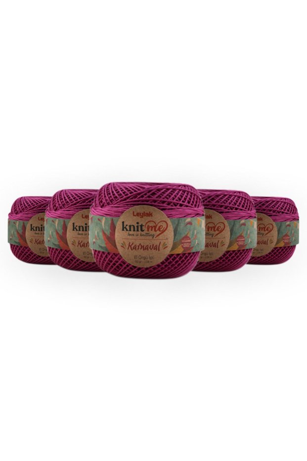 Karnival 50 Gr Pack of 5 Durable Anti-Pilling Fade-Free Polyestser Hand Knitting Yarn Taka Yarn (1819)
