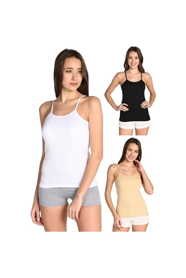 قميص داخلي بدون خياطة مسامي، 3 قطع - 1
