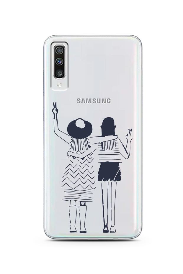 Super Transparent Phone Case with Best Friend Design for Samsung A70