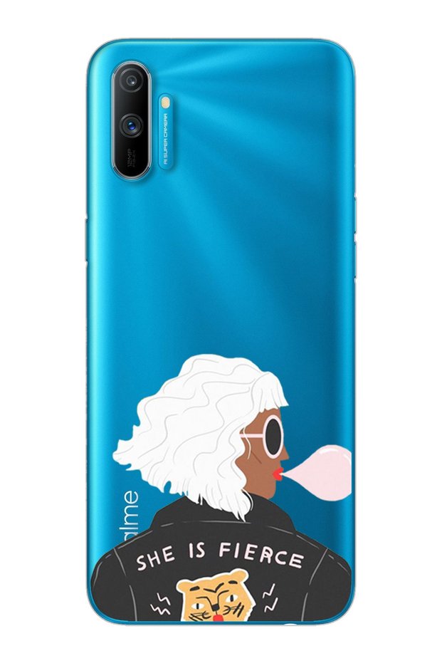 Super Transparent Phone Case for Realme C3 Fierce Design