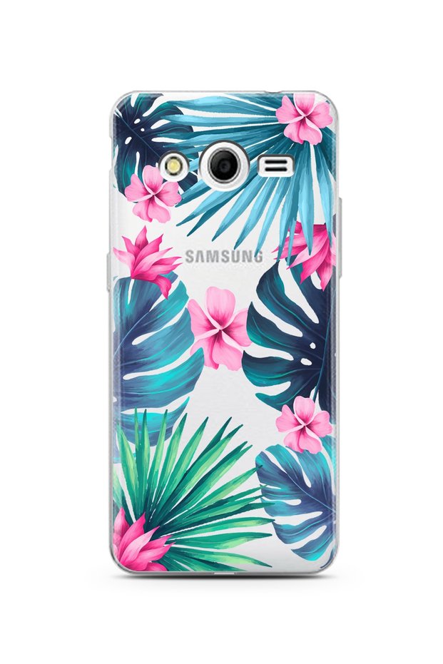 Super Transparent Phone Case for Samsung Core 2 Tropical Design