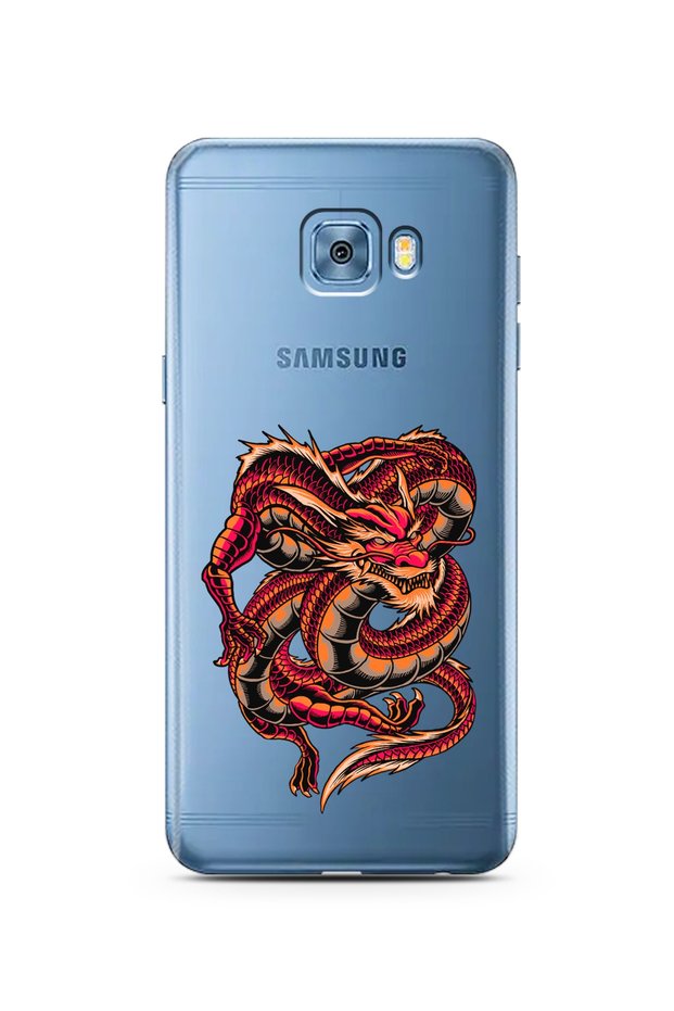 Super Transparent Phone Case for Samsung C5 Pro Dragon Design