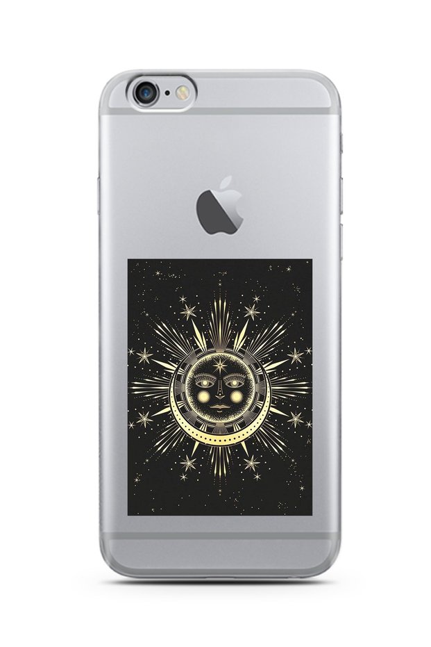 Super Transparent Phone Case with Sun Moon Design for iPhone 6/6S
