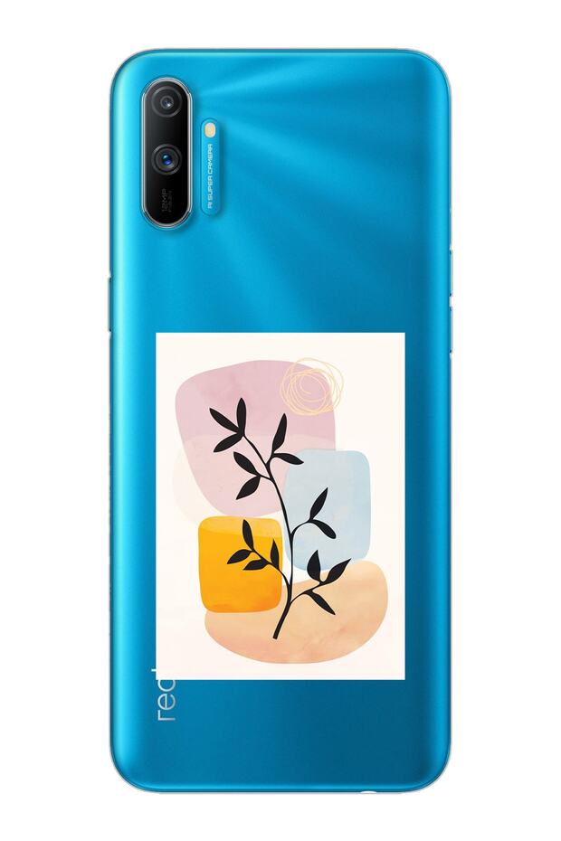 Realme C3 Brush Leaf Design Super Transparent Phone Case