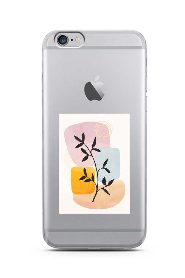Super Transparent Phone Case with Brush Leaf Design for iPhone 6/6S
