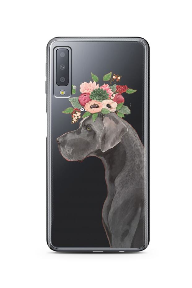 Super Transparent Phone Case for Samsung A7 2017 Flower Dog Design