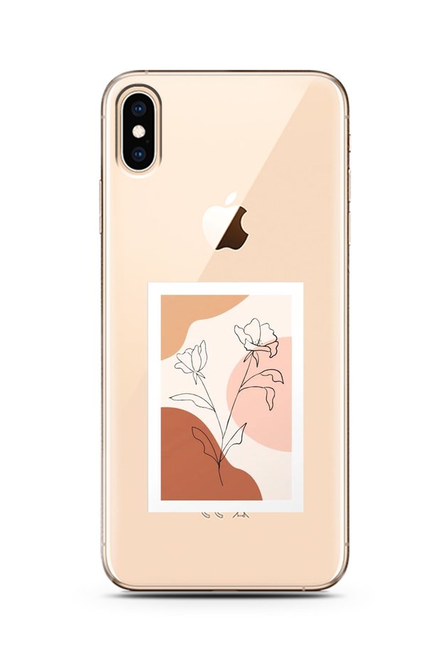 Super Transparent Phone Case with Nude Rose Design Compatible with iPhone XS Max