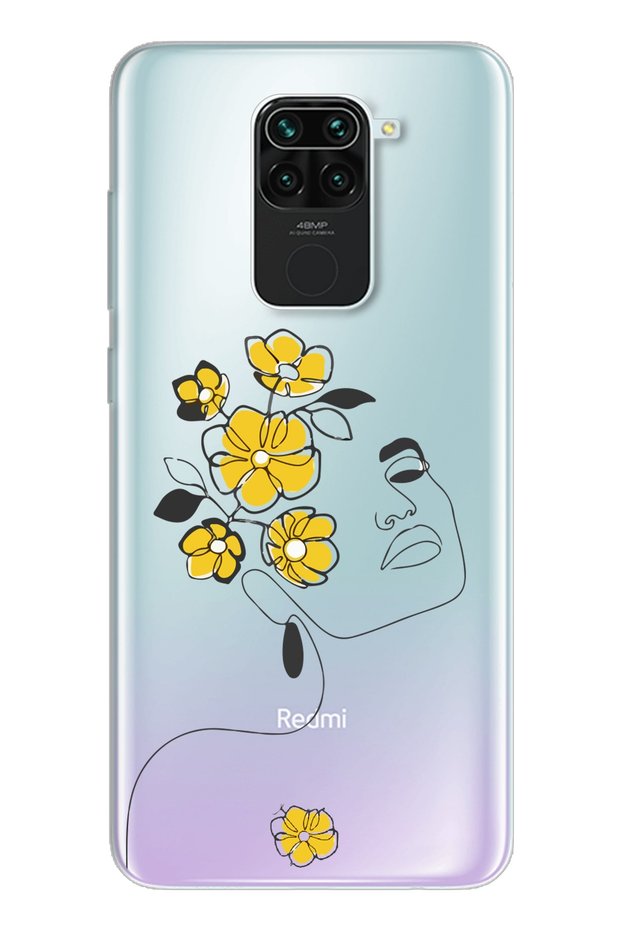 حافظة هاتف شفافة للغاية بتصميم تدفق الرأس لهاتف Redmi Note 9