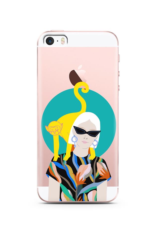 Super Transparent Phone Case with Yellow Monkey Design for iPhone 5/5S/Se