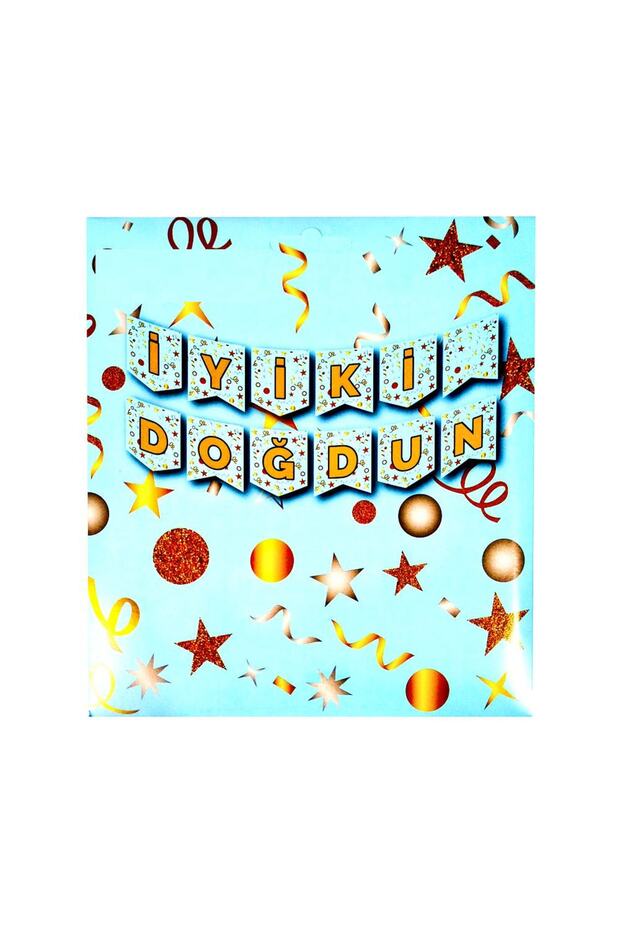 Large Size Happy Birthday Banner Uzar Text Blue