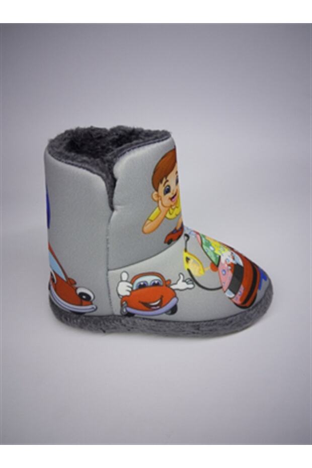 Gri Arabalı Baskılı Panduf - 2