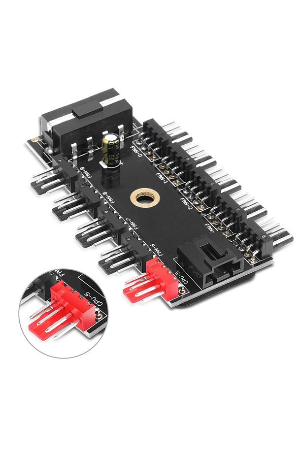 10 Port Fan Çoklayıcı 10lu Fan Kontrol Pwm 12v 4 Pin Fan Denetleyici Molex Ide - 3