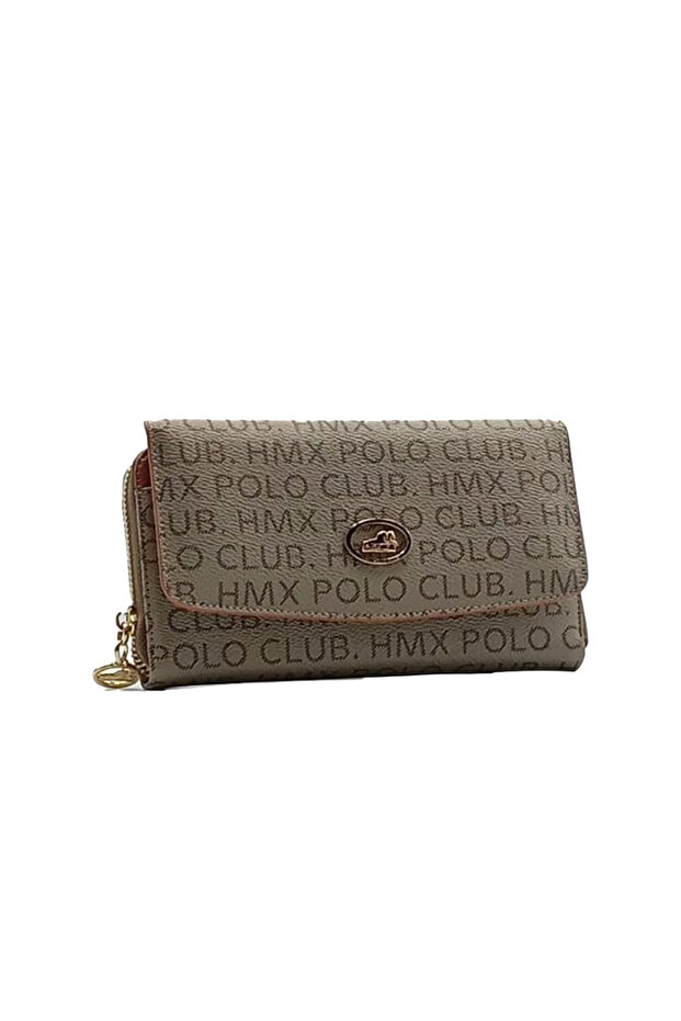 Women's Wallet Double Compartment Zippered Large Size Cover Written Crest