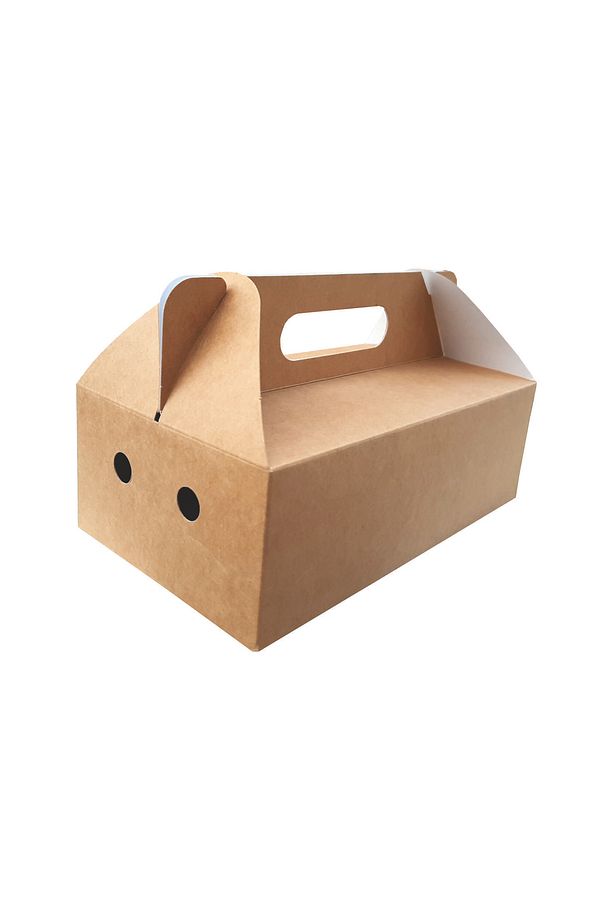 Burger Kutusu, Saplı, 24x8x14 Cm, Kağıt 400 Gr Karton, 100 Adet, Ambalaj - 1