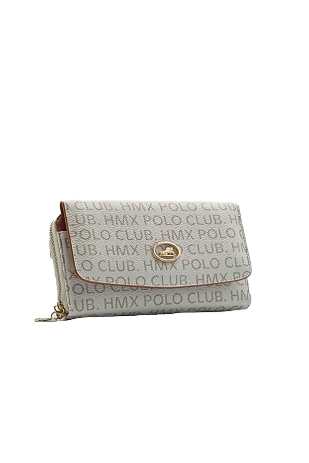 Women's Wallet Double Compartment Zippered Large Size Cover Written Crest