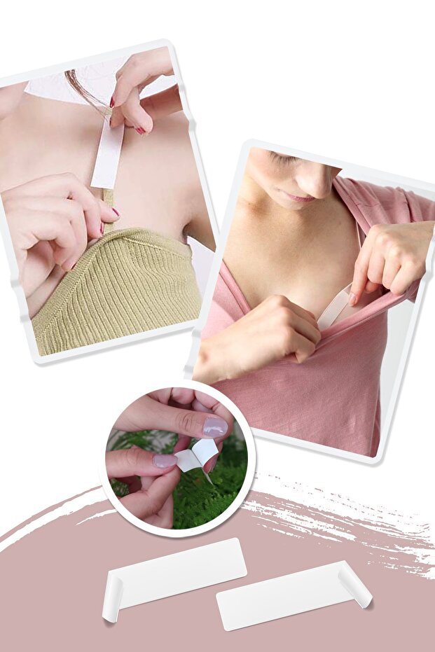 Şeffaf Yapışkan Çift Taraflı Sabitleme Elbise Askı Takı Bandı 8 Adet - 3