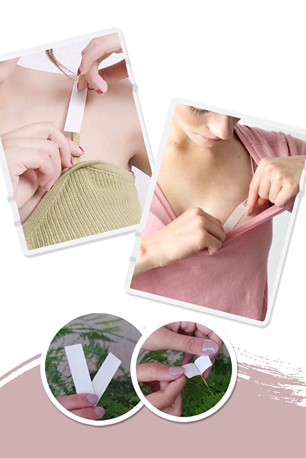 Şeffaf Yapışkan Çift Taraflı Sabitleme Elbise Askı Takı Bandı 8 Adet - 5