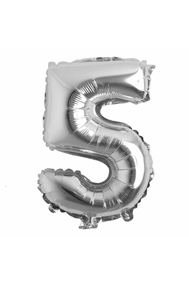 بالون هيليوم 5 (خمسة) بالون هيليوم 5 (خمسة) فضي 34*76 سم