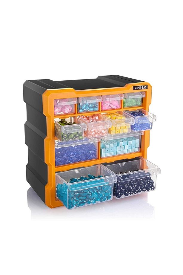 Mono Blok Çekmece Seti 12'li Organizer Seti Monoblok Çekmece Vida Dübel Kutusu Takı Kutusu - 2
