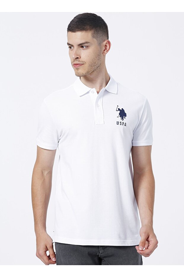 White Polo Collar Men's t-shirt T-tuna
