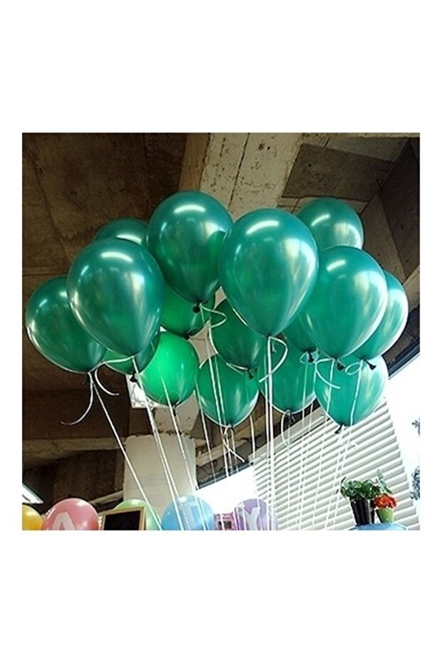 50Pcs Metallic Pearlescent Green Dark Balloon Birthday Flying