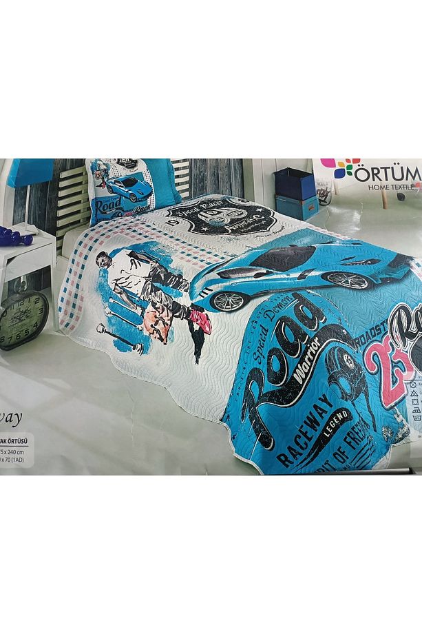 Örtüm Raceway Tek Kişilik Yatak Örtüsü - 1