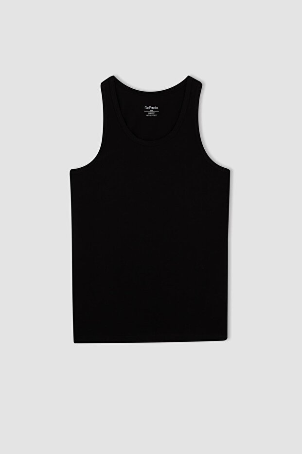 Slim Fit Bisiklet Yaka Basic Atlet - 1