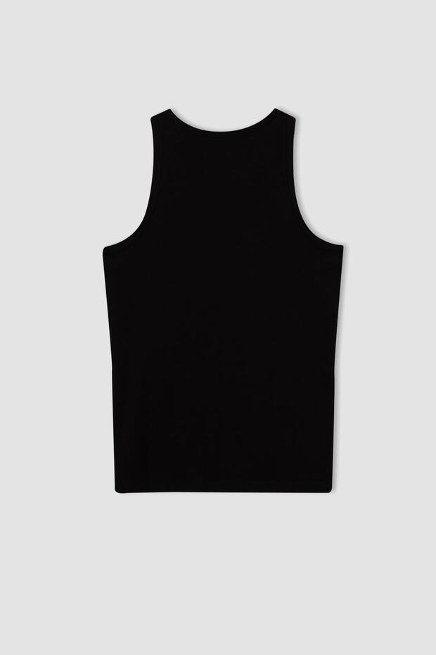 Slim Fit Bisiklet Yaka Basic Atlet - 3