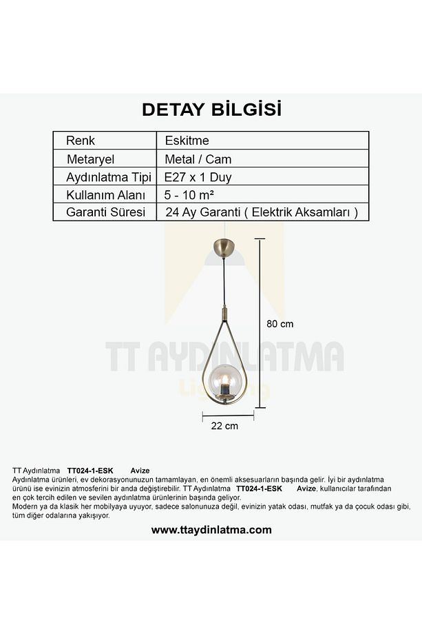 Tt024-1-esk Eskitme Tekli Avize - 3