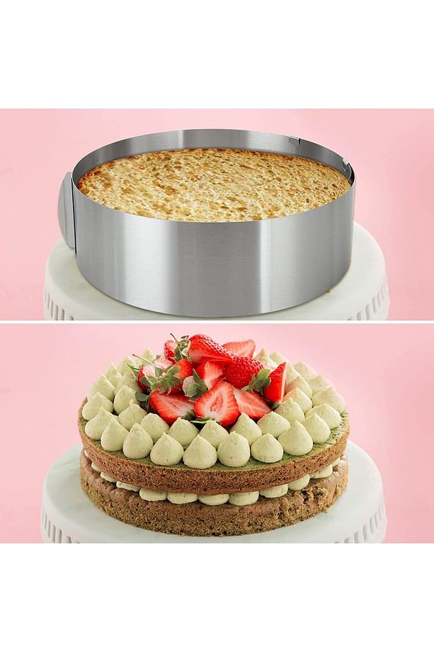 Narkalıp Yuvarlak Ayarlanabilir Kek Kalıbı16cm-30cm Deinlik 10cm Ve Pasta Sıvama Palet Bıçağı 20cm - 2