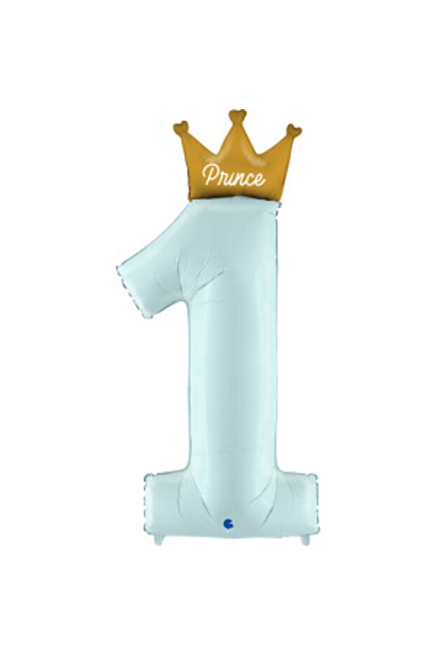 1 Year Old Prince Blue Foil Balloon 117 cm