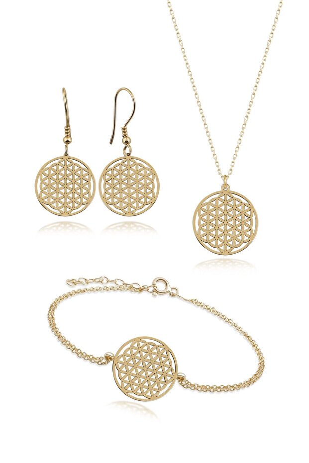 Yaşam Çiçeği Gümüş Takı Seti Orjinal Resim Orjinal Tasarımdır - 1