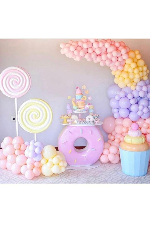 Macaron Soft Balloon Chain - Pink, Yellow and Lilac