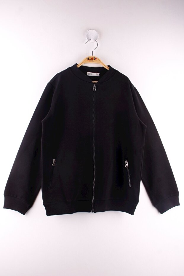 Boy's Basic Cardigan with Pockets - 1